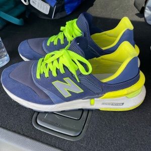 Mens New Balance 997 navy/neon green/yellow